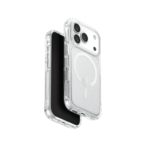Uniq LifePro Xtreme Tinsel Slim Hybrid Case with MagClick Compatibility for iPhone 17 Pro Tinsel Lucent