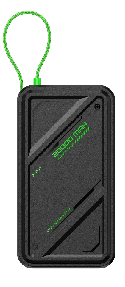 باور بانك Infinix GT Power XP20GT بسعة 20000 مللي أمبير، قدرة 55 وات مع كابل USB-C مدمج، 3 منافذ أسود