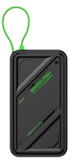 باور بانك Infinix GT Power XP20GT بسعة 20000 مللي أمبير، قدرة 55 وات مع كابل USB-C مدمج، 3 منافذ أسود