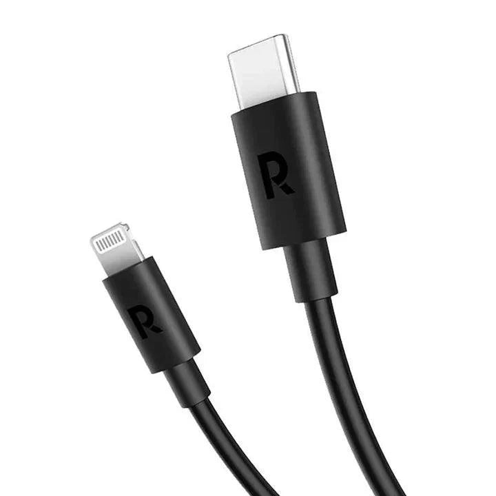 كابل RAVPower من USB-C إلى Lightning بطول 3 متر أسود