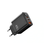 شاحن WiWU Firefly 45W PD GaN . Wi-G011 3 منفذ-اسود