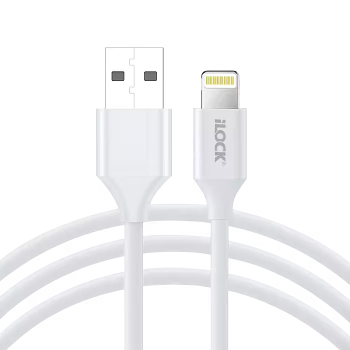 كابل I-Lock للشحن السريع والبيانات USB-A إلى Lightning بطول 1 متر