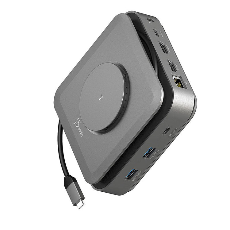 قاعدة توصيل j5create بمنفذ USB-C® وتدعم شاشتين HDMI™ بدقة 4K طراز JCD3199