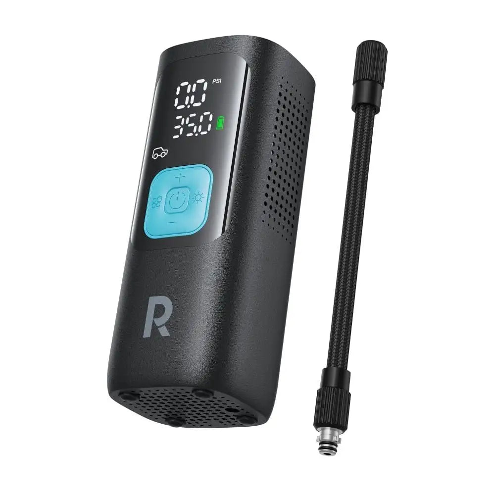 ضاغط هواء RAVPower ، بطارية 7500 مللي أمبير، قدرة 60 واط أسود