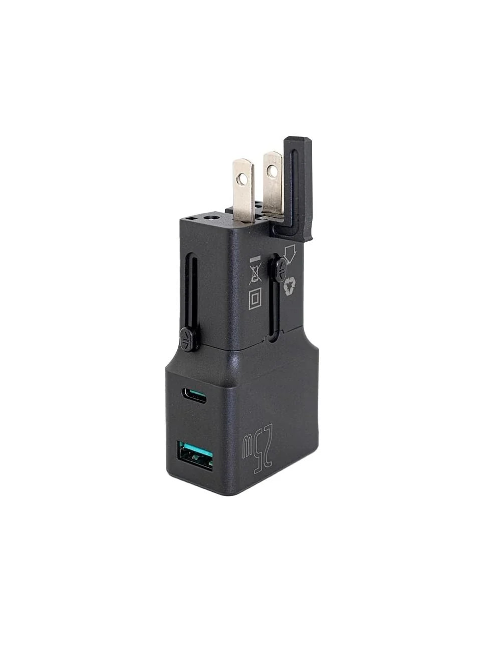 RAVPower شاحن منزلي عالمي ، قدرة 25 واط، بمنفذين USB أسود
