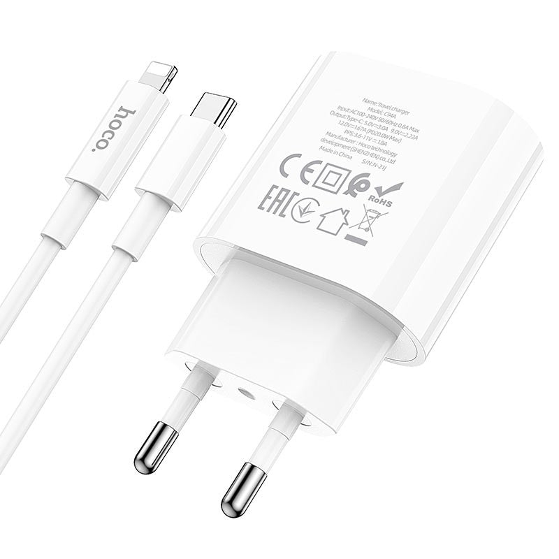 هوكو C94A شاحن PD 20 واط مع كابل Type-C to Lightning