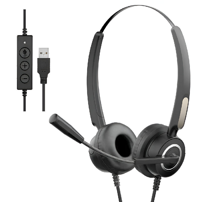 ‏⁦HP⁩ ⁦DHE-8000⁩ سماعة رأس سلكية ⁦USB⁩ مع ميكروفون