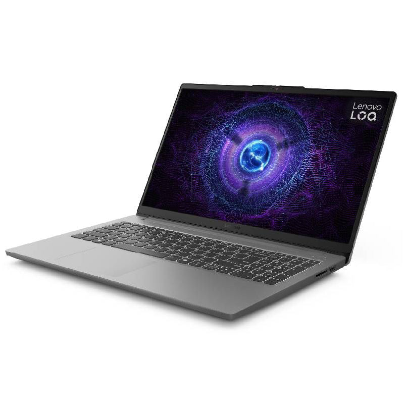 لابتوب لينوفو LOQ Essential 15IAX9E بمعالج Intel Core i5-12450HX، 16GB RAM، SSD، كارت NVIDIA GeForce RTX 3050 6GB، شاشة 15.6 بوصة FHD بتردد 144Hz، ويندوز 11 رمادي لونا