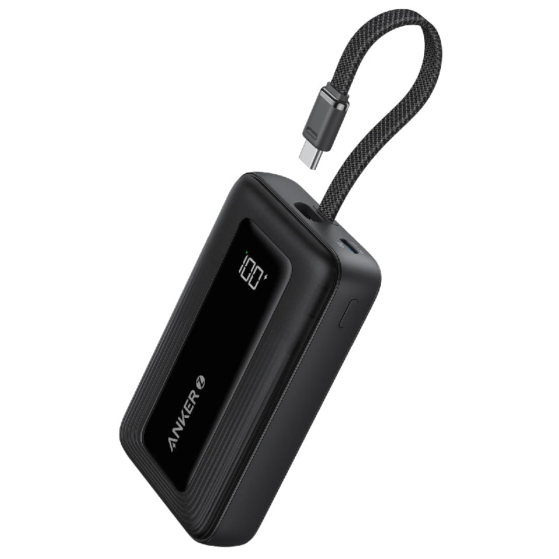 أنكر زولو باور بنك بسعة 10000 مللي أمبير، 30 واط، مزود بكابل USB-C مدمج،