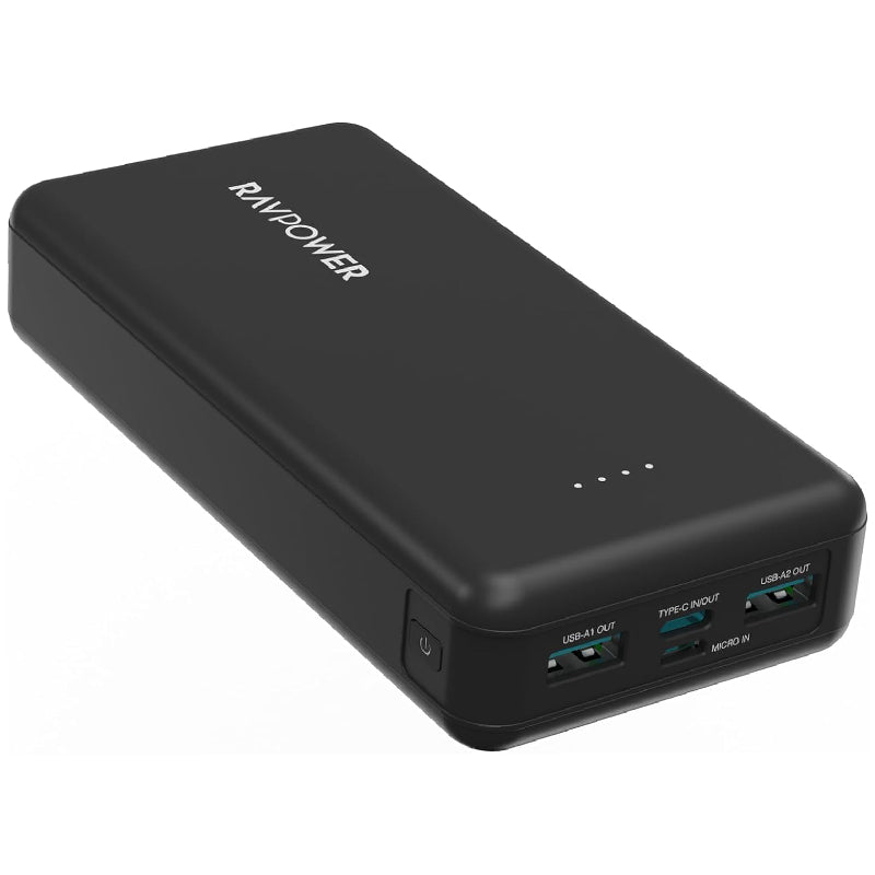 راف باور بايونير RP-PB1216 PD باور بانك، 15 واط، 4 منافذ، 20000 مللي أمبير