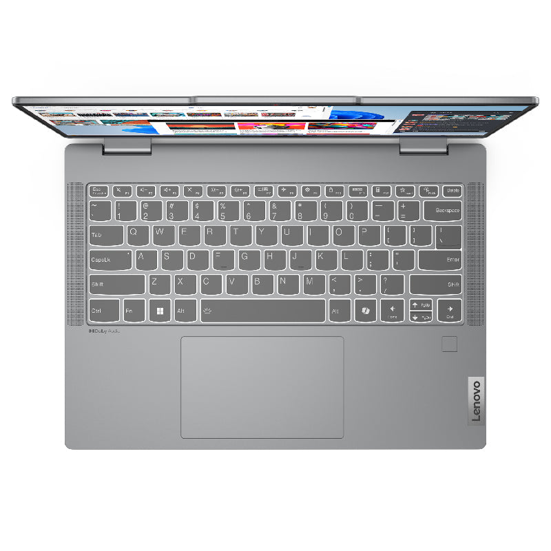 لابتوب لينوفو IdeaPad 5 2-in-1 بمعالج Intel Core 5 120U، 8GB RAM، SSD، كارت Intel Graphics، شاشة 14 بوصة WUXGA، ويندوز 11، موديل 83DT0090ED رمادي لونا مع قلم رقمي