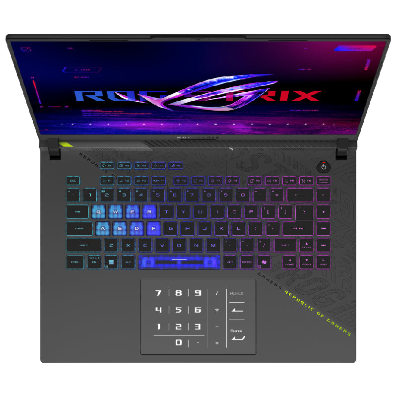 لابتوب ASUS ROG Strix G16 للألعاب بمعالج AMD Ryzen 9 9955HX، 16GB RAM، SSD، كارت NVIDIA GeForce RTX 5060، شاشة 16 بوصة FHD+، ويندوز 11، موديل G614FM-RV169W رمادي ميكا