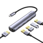 يوجرين موزع 20197 USB C متعدد المنافذ 5 في 1 HDMI 4K@30Hz مع 4 منافذ USB 3.0