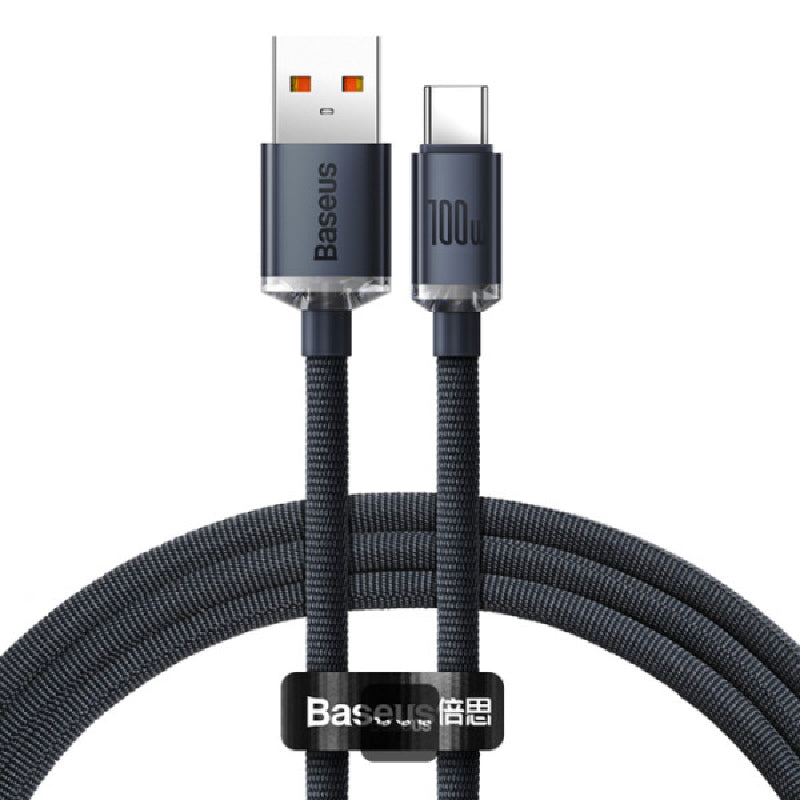 ‏⁦Baseus⁩ ⁦Crystal⁩ ⁦Shine⁩ ⁦Series⁩ كابل من ⁦USB-A⁩ إلى ⁦Type-C⁩ لشحن ونقل البيانات بسرعة عالية، بقدرة ⁦100⁩ واط وتيار ⁦5⁩ أمبير، بطول ⁦1⁩.⁦2⁩ متر، ⁦CAAJYY000401⁩