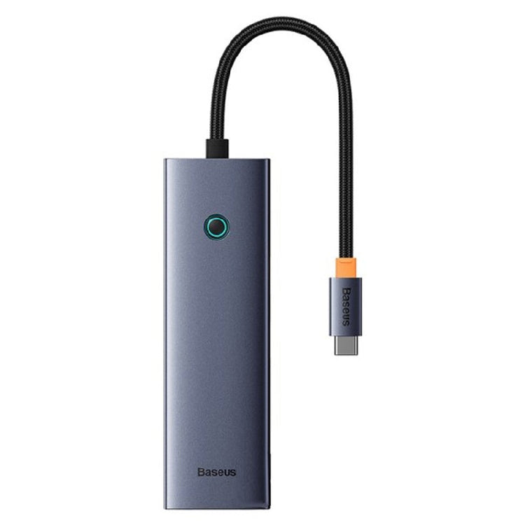 باسيوس Flite Series موزع بـ7 منافذ، بدقة 4K، شحن سريع 100 واط PD، منفذان USB 3.0، منفذ HDMI بدقة 4K@60Hz، ومنفذ شبكة RJ45 بسرعة 1000 ميجابت، وقارئ بطاقات SD/TF، B00052805813-00