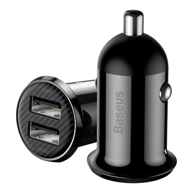 بايسوس Grain Pro شاحن سيارة، 30 واط، منفذ USB مزدوج 4.8 أمبير، CCALLP-01