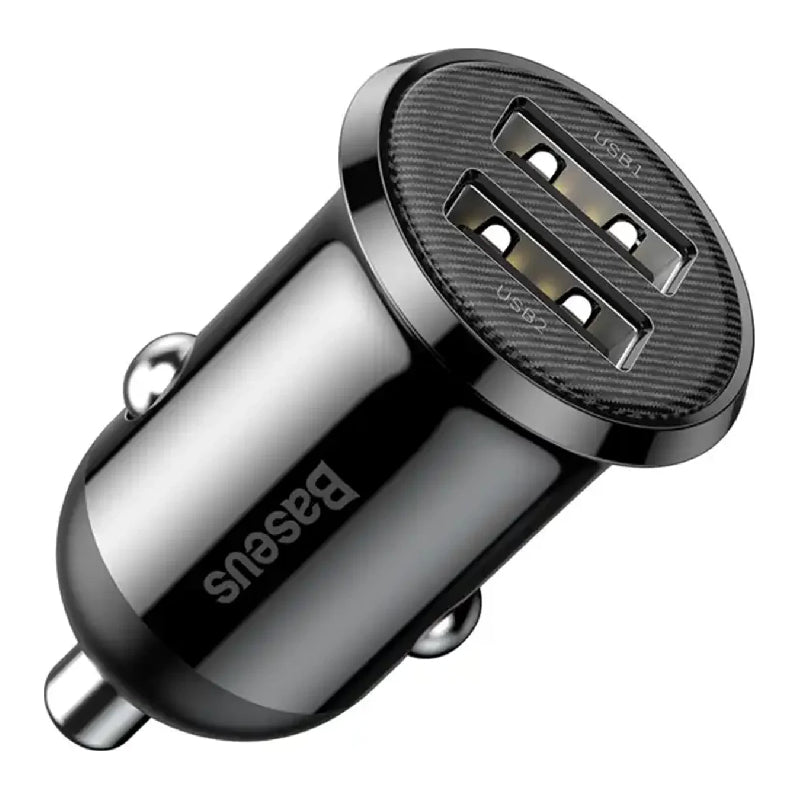 بايسوس Grain Pro شاحن سيارة، 30 واط، منفذ USB مزدوج 4.8 أمبير، CCALLP-01