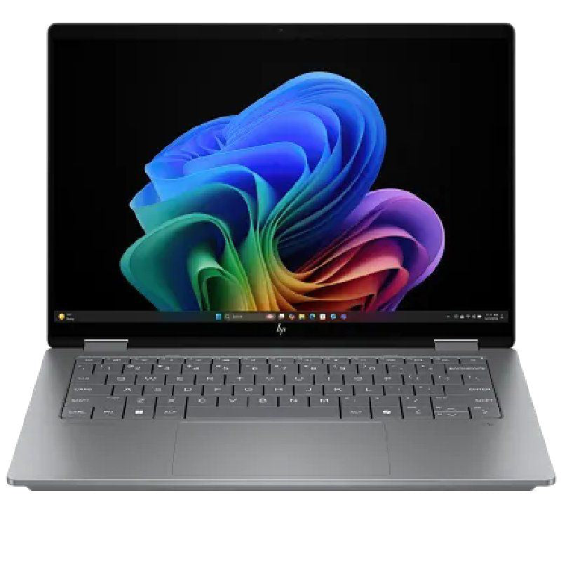 لابتوب HP OmniBook X Flip بمعالج Intel Core Ultra 7 258V، 32GB RAM، SSD، كارت Intel Arc 140V، شاشة 14 بوصة 3K، ويندوز 11، موديل 14-fm0011ne فضي ميتيور