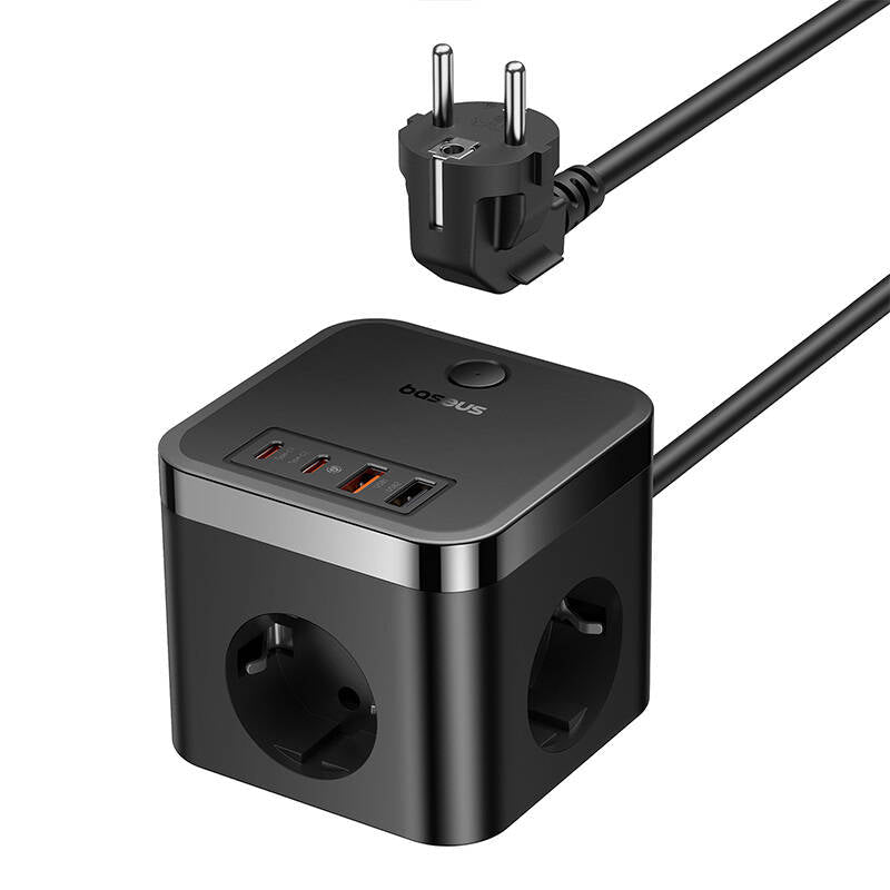 بايسوس PowerCombo Cube مشترك حائط مع موزع USB-C، 30 واط، 1.5 متر