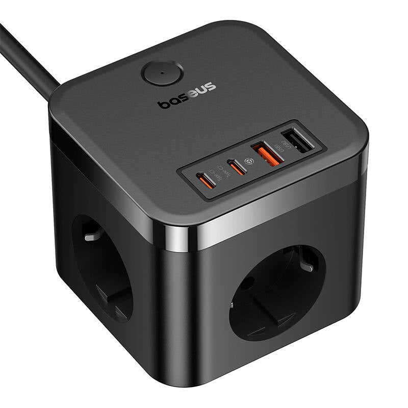بايسوس PowerCombo Cube مشترك حائط مع موزع USB-C، 30 واط، 1.5 متر
