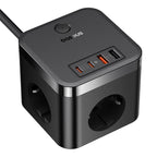 بايسوس PowerCombo Cube مشترك حائط مع موزع USB-C، 30 واط، 1.5 متر