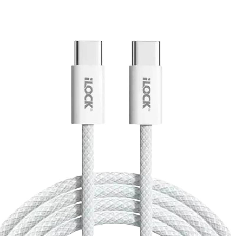 كابل iLook USB-C إلى USB-C مضفر بطول 1 متر 240 وات PD أسود