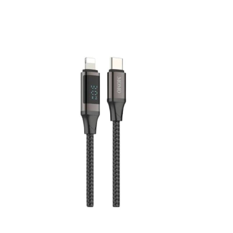 كابل MOMO Type-C إلى Lightning LED بطول 1.2 متر 30 وات MO-011015 أسود