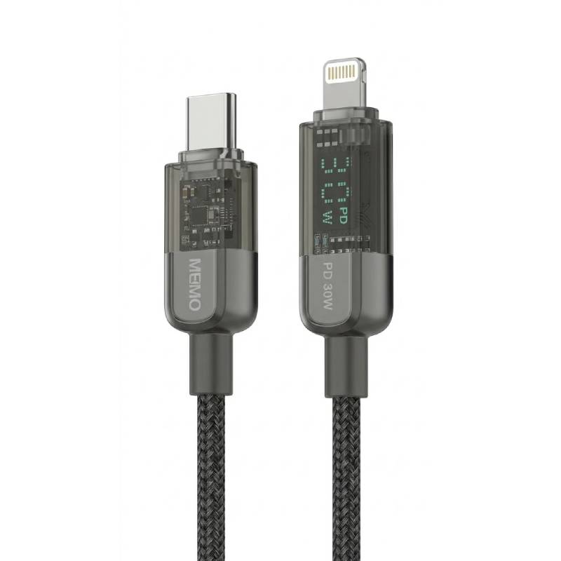 كابل MOMO Type-C إلى Lightning LED بطول 1.2 متر 30 وات MO-011016 أسود