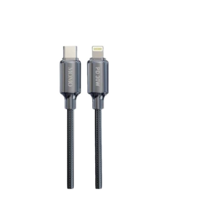 كابل MOMO Type-C إلى Lightning بطول 1.2 متر 30 وات MO-011018 أسود