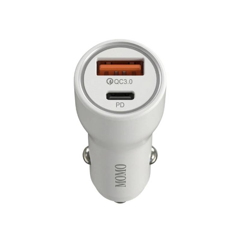 شاحن سيارة MOMO Mini Turbo USB-C Speed MO-055501 أبيض
