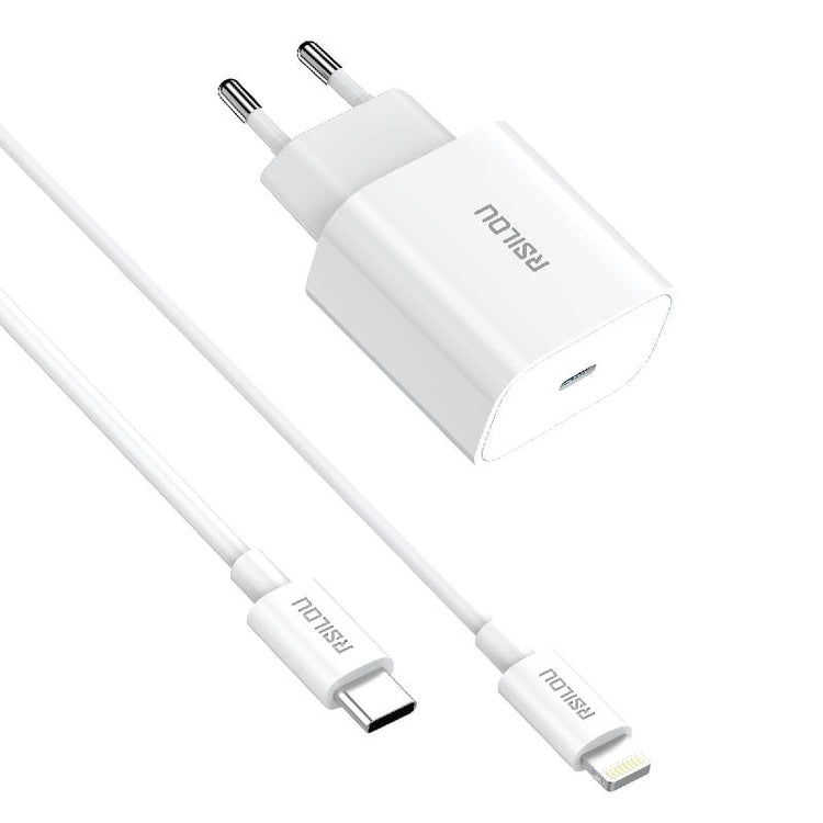شاحن RSILOU Type-C إلى Lightning بقوة 20 وات مع كابل R4232-002B أبيض
