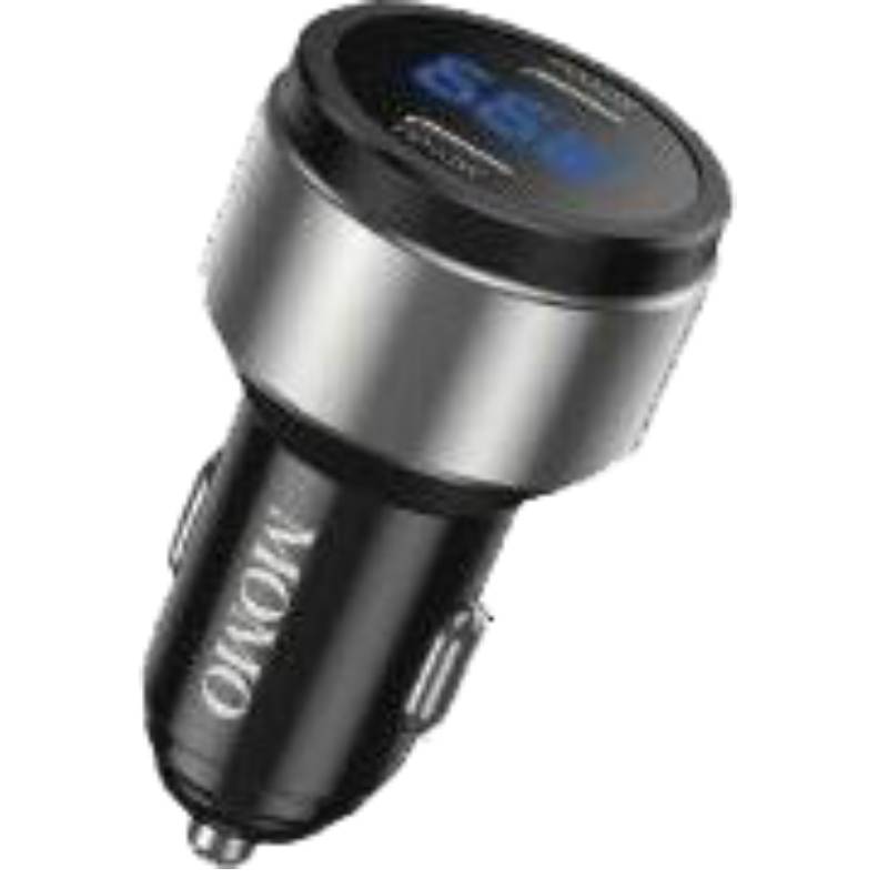 شاحن سيارة MOMO MO-055504 ميني توربو سريع، 66 وات، بمنفذين PD3.0 أسود