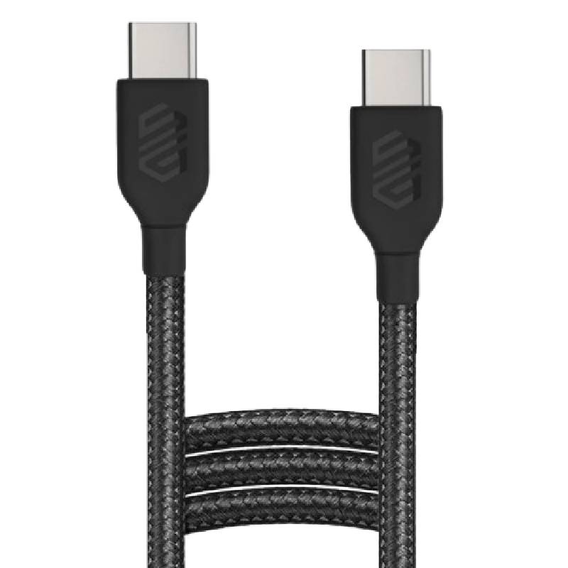 كابل Smart Gate مضفر من USB-C إلى USB-C، شحن سريع، محمي، 3 متر أسود