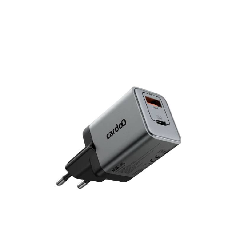 شاحن حائط Cardoo بقوة 45 وات PD بمنفذي USB-C وUSB-A أبيض
