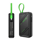 باور بانك Infinix GT Power XP20GT بسعة 20000 مللي أمبير، قدرة 55 وات مع كابل USB-C مدمج، 3 منافذ أسود
