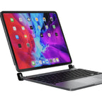 بريدج BRYTP6022 لوحة مفاتيح لاسلكية، مقاس 12.9 بوصة، متوافقة مع iPad Pro، مزودة بلوحة تتبع وغطاء مغناطيسي رمادي