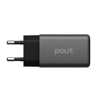 شاحن حائط POUT GaN بقوة 65 واط USB-C وUSB-A