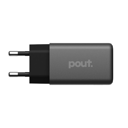 شاحن حائط POUT GaN بقوة 65 واط USB-C وUSB-A