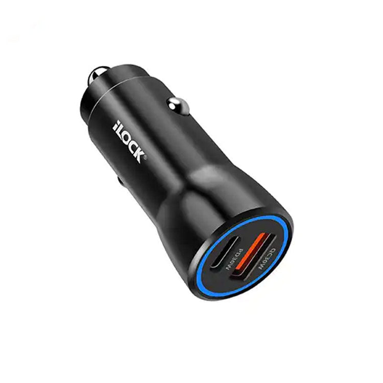 iLock 60W Dual Port USB-A/PD Fast Car Charger