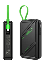 باور بانك Infinix GT Power XP20GT بسعة 20000 مللي أمبير، قدرة 55 وات مع كابل USB-C مدمج، 3 منافذ أسود