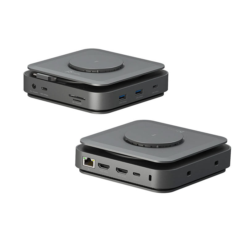 قاعدة توصيل j5create بمنفذ USB-C® وتدعم شاشتين HDMI™ بدقة 4K طراز JCD3199