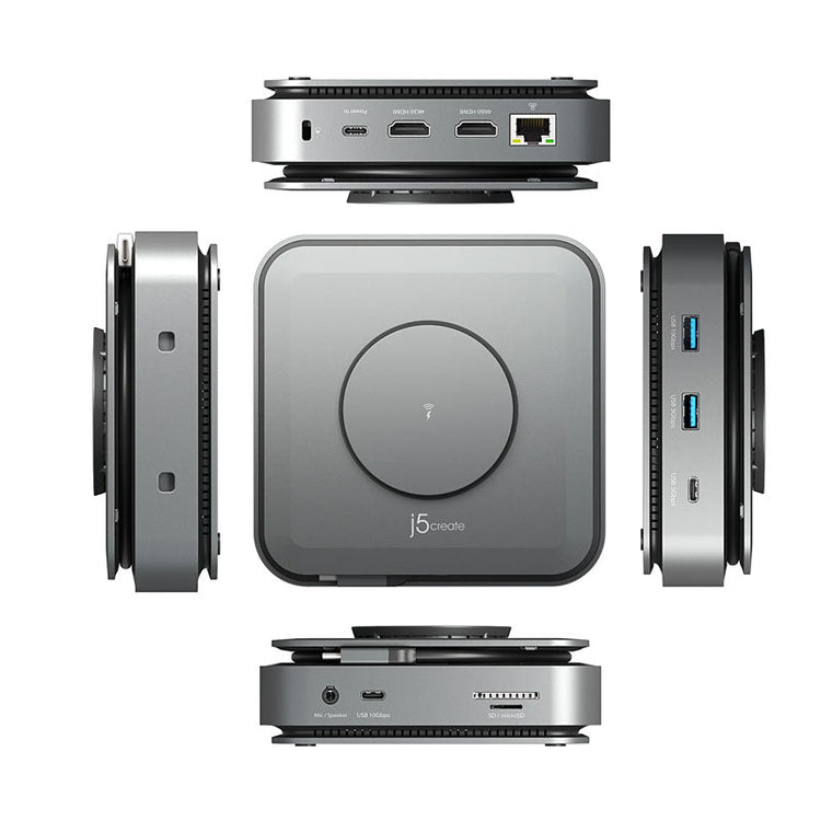 قاعدة توصيل j5create بمنفذ USB-C® وتدعم شاشتين HDMI™ بدقة 4K طراز JCD3199