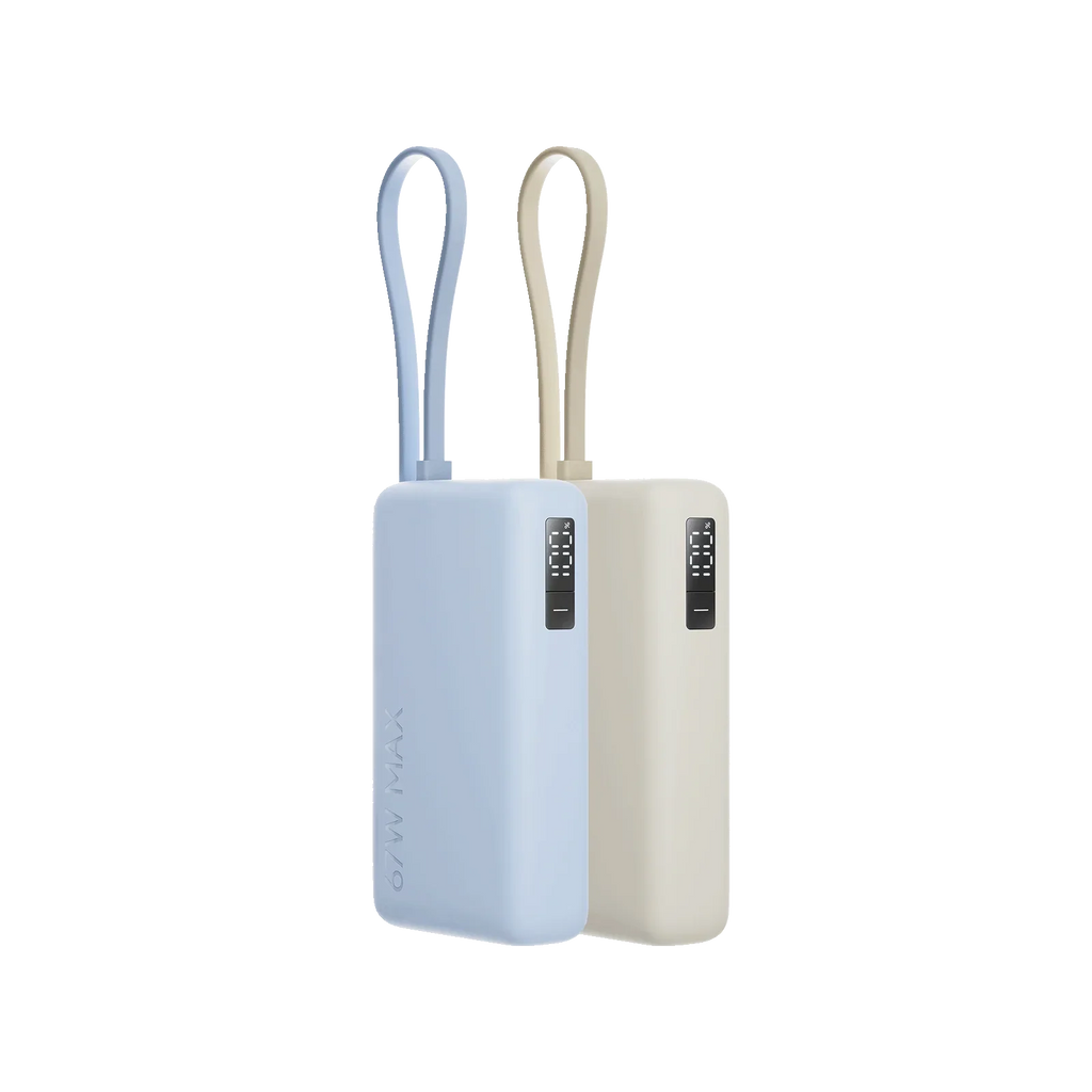 باور بانك Xiaomi بسعة 10000 مللي أمبير، شحن سريع 67 واط مع كابل USB-C مدمج