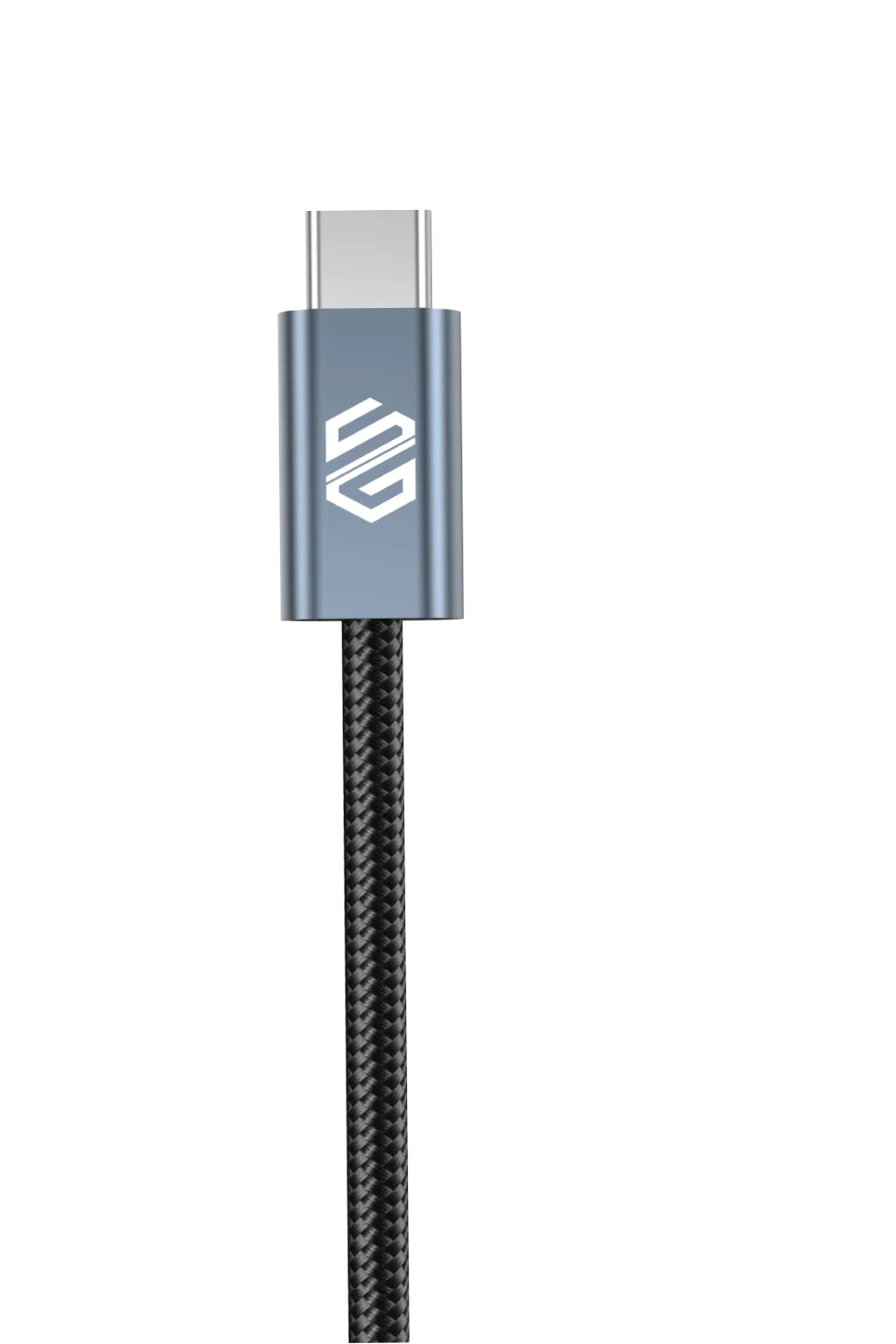 كابل Smart Gate USB-C إلى USB-C مضفر بالألومنيوم بطول 1.5 متر 100 وات أسود