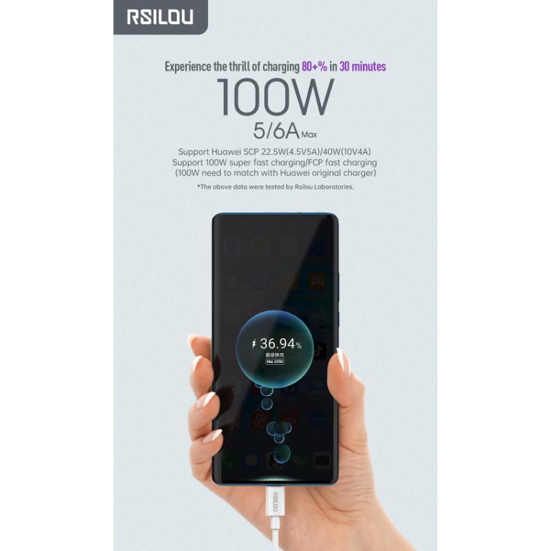 كابل Rsilou Type-C 120W 100CM R2009-001