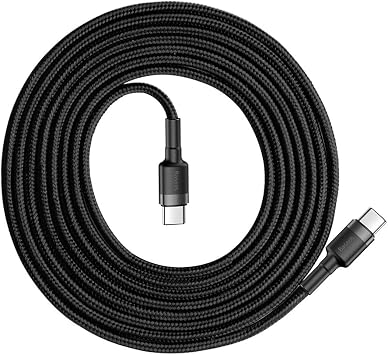كابل Baseus USB-C إلى USB-C، بقدرة 100 واط، بطول 2 متر