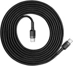 كابل Baseus USB-C إلى USB-C، بقدرة 100 واط، بطول 2 متر