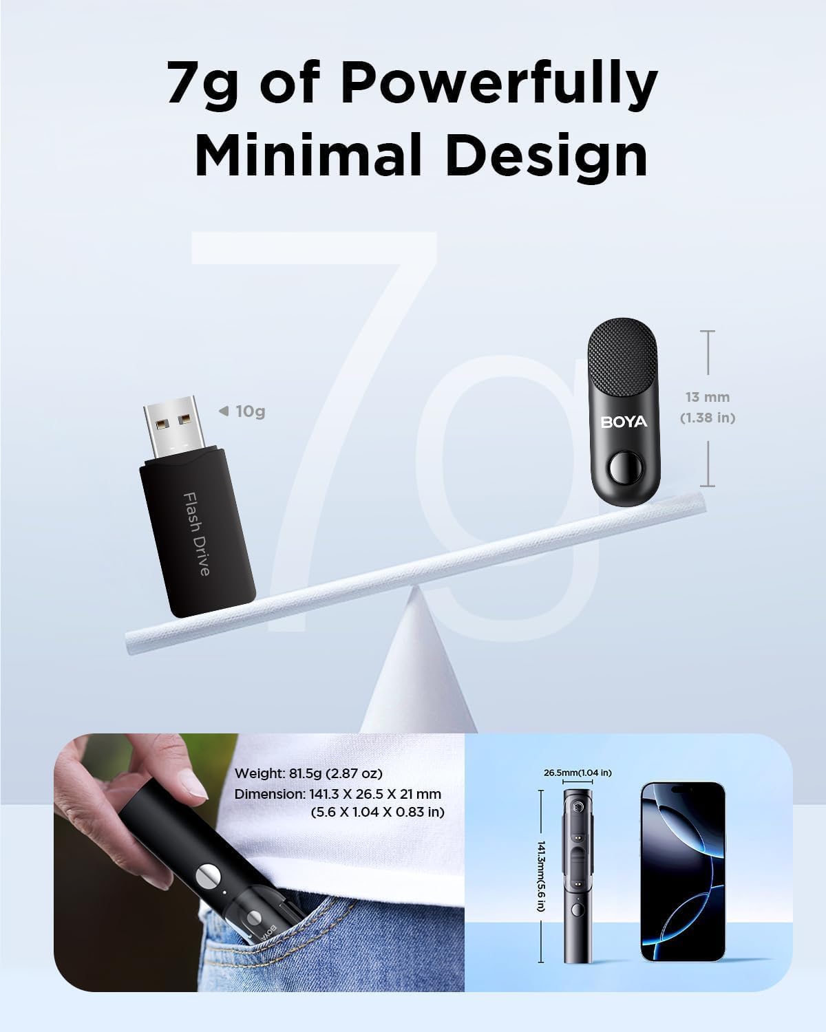 بويا ماچيك-04 ميكروفون لاسلكي ميكروفون قابل للتحويل مع USB-C وLightning
