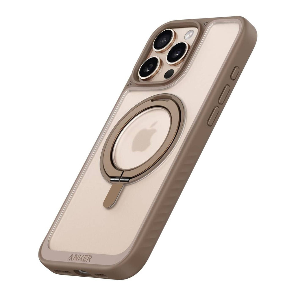 جراب Anker MagGo مغناطيسي بحامل 360° لهاتف iPhone 16 Pro Max بني