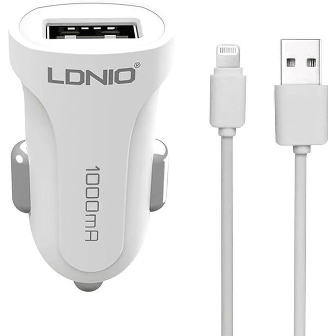 شاحن سيارة LDNIO C17 للآيفون 12 وات أبيض